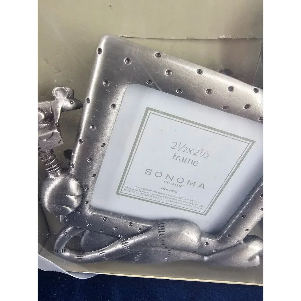 Silver Kitty Frame-Cat Frame-Photo Frame-Sonoma Photo Frame-Mouse- Picture Frame
